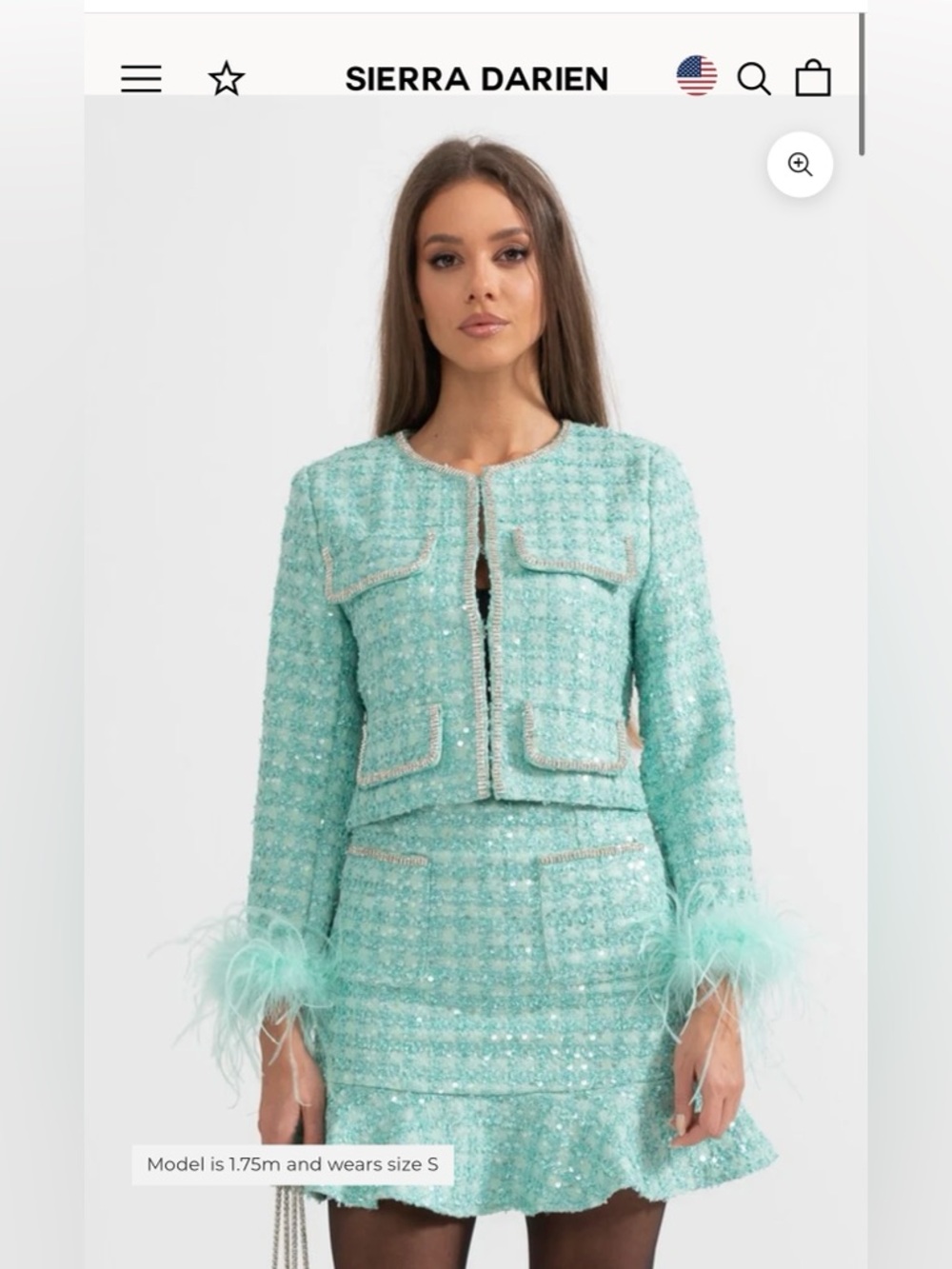 Sierra Darien SPARKLING 2 PIECE CO-ORD - MINT GREEN